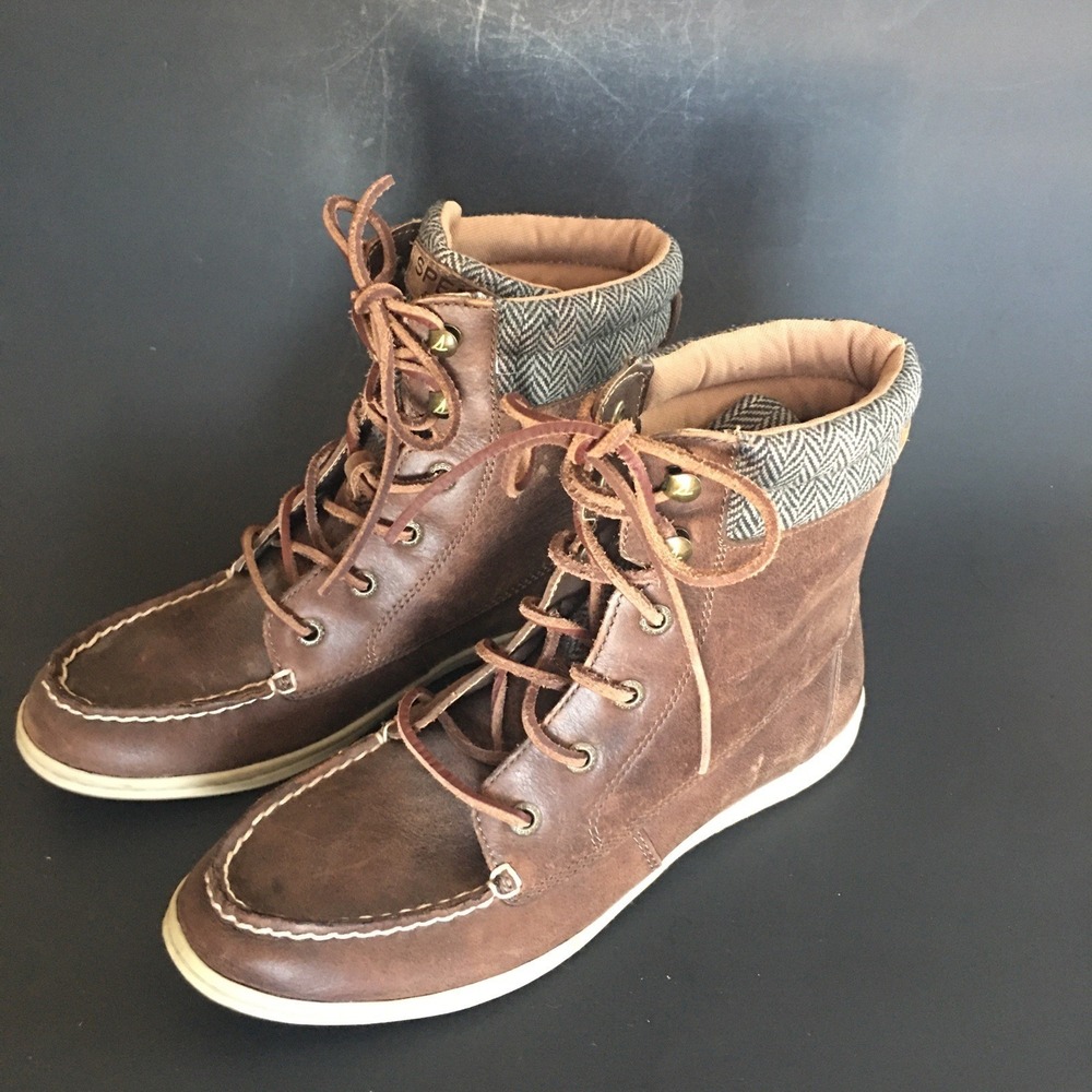 SPERRY Top Sider Women's Size 7.5M Brown Leather Ankle Boots. EUC - Picture 2 of 16
